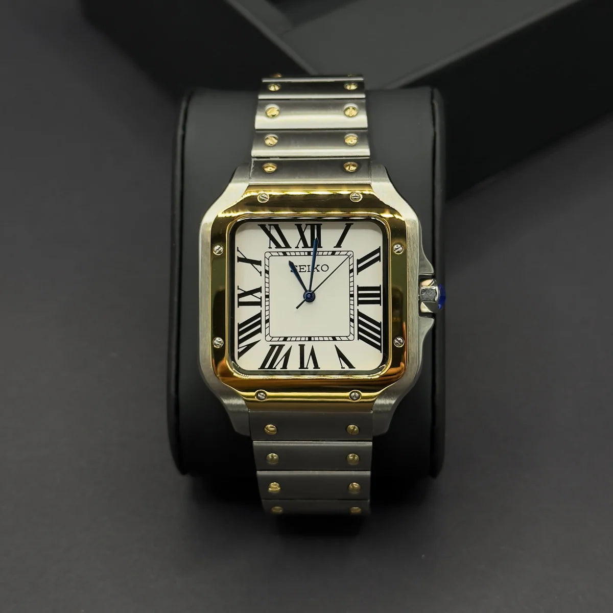 MOD CARTIER SANTOS GOLD STEEL