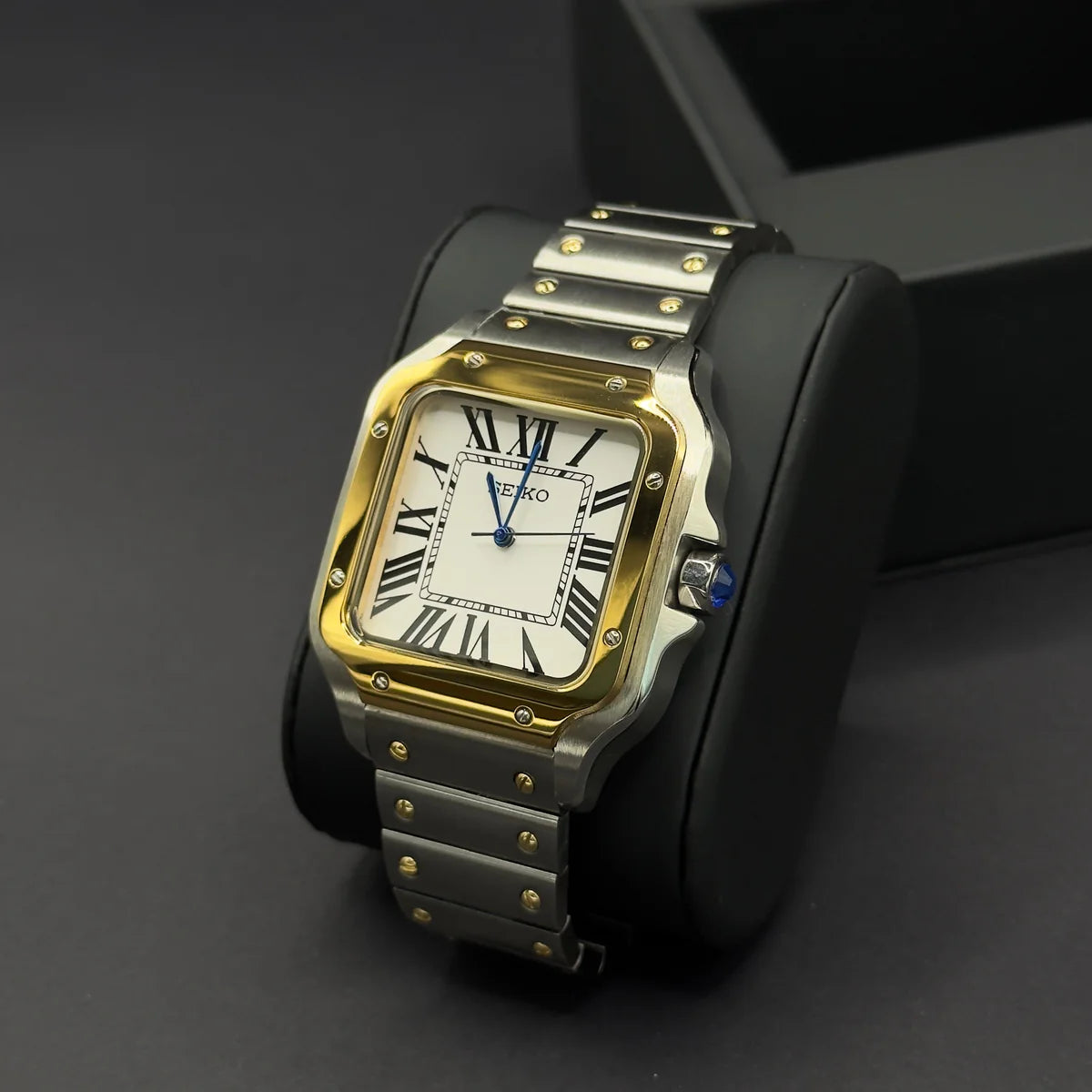 MOD CARTIER SANTOS GOLD STEEL