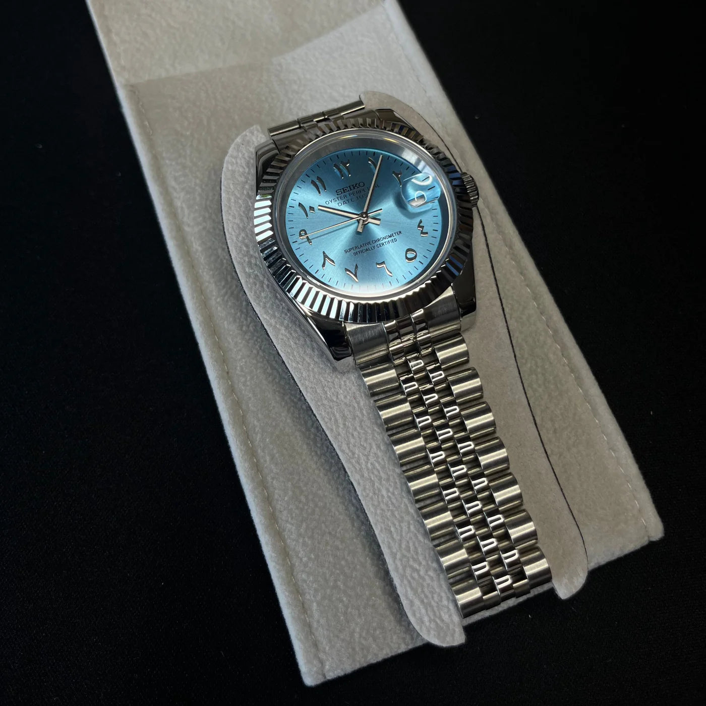 MOD DATEJUST ARABIC DIAL ICE BLUE