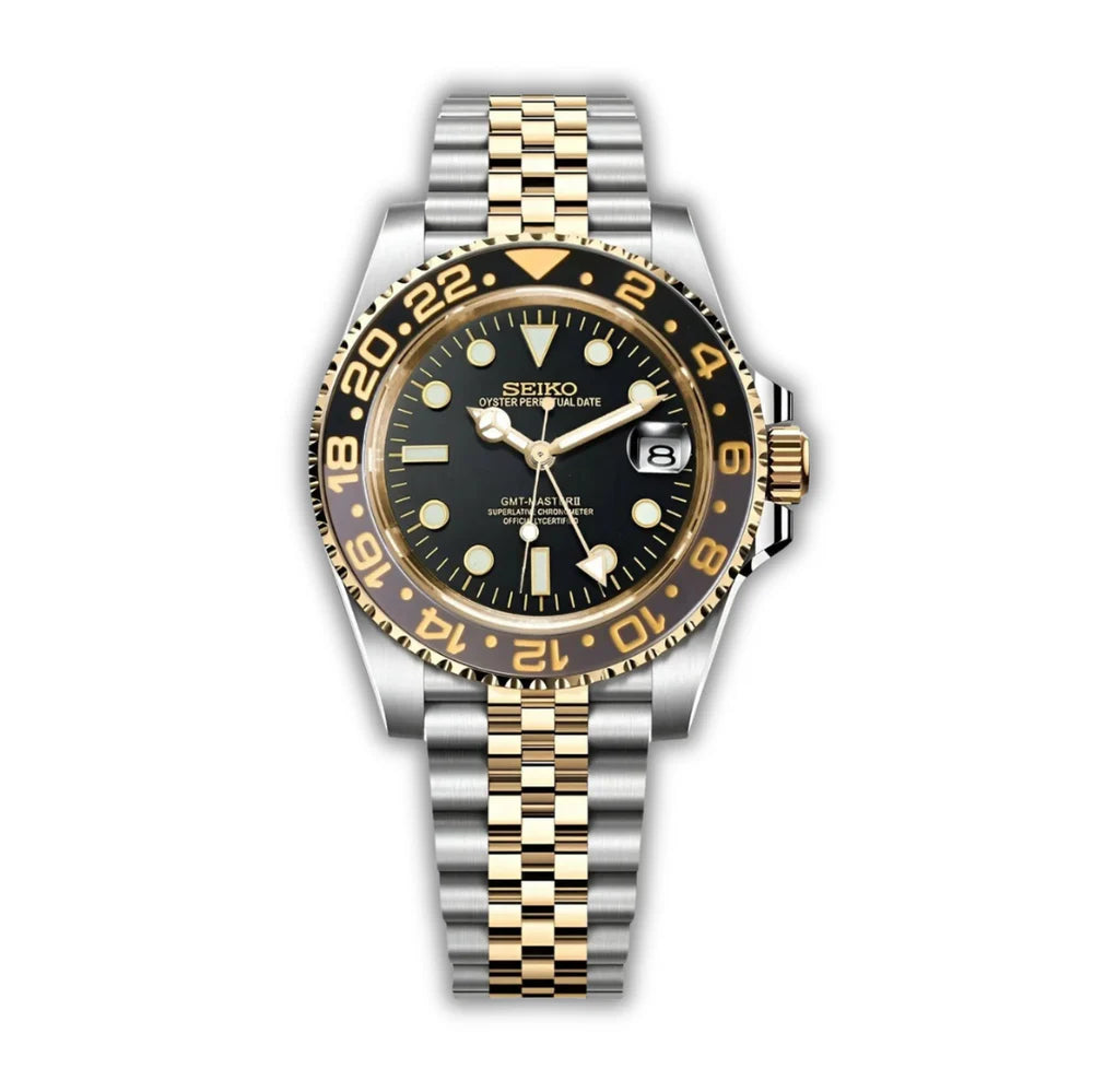 MOD GMT MASTER II GOLD STEEL NH34