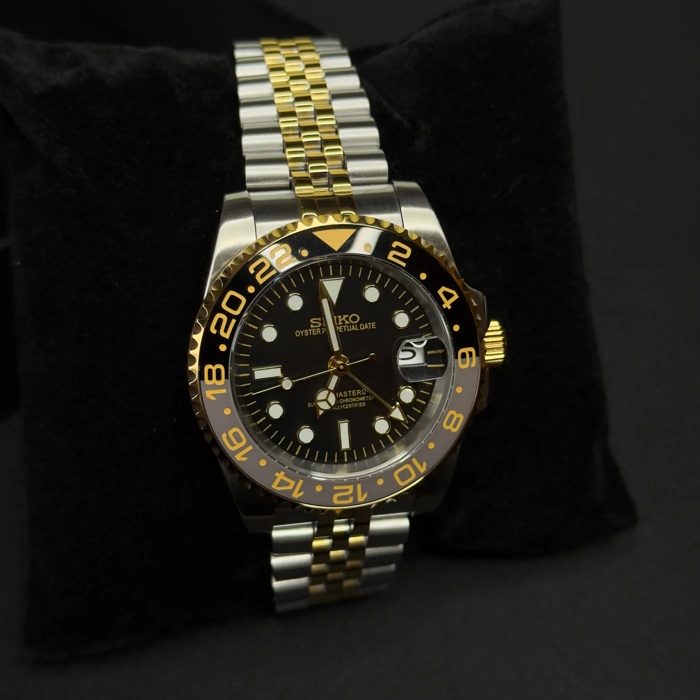 MOD GMT MASTER II GOLD STEEL NH34