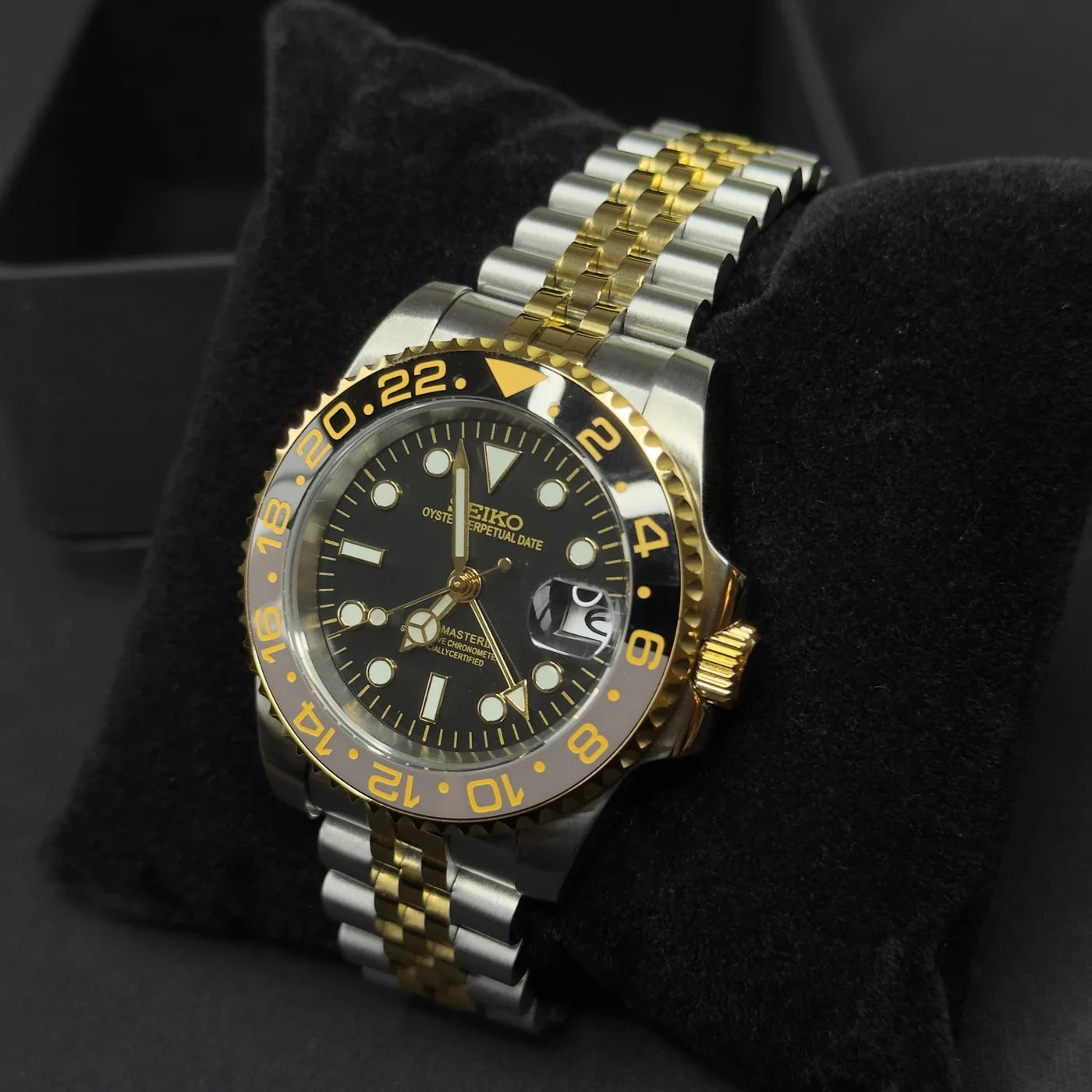 MOD GMT MASTER II GOLD STEEL NH34