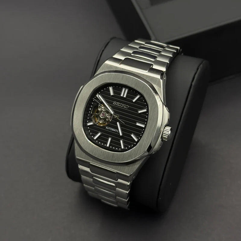 Seiko Mod Nautilus Skeleton Noir
