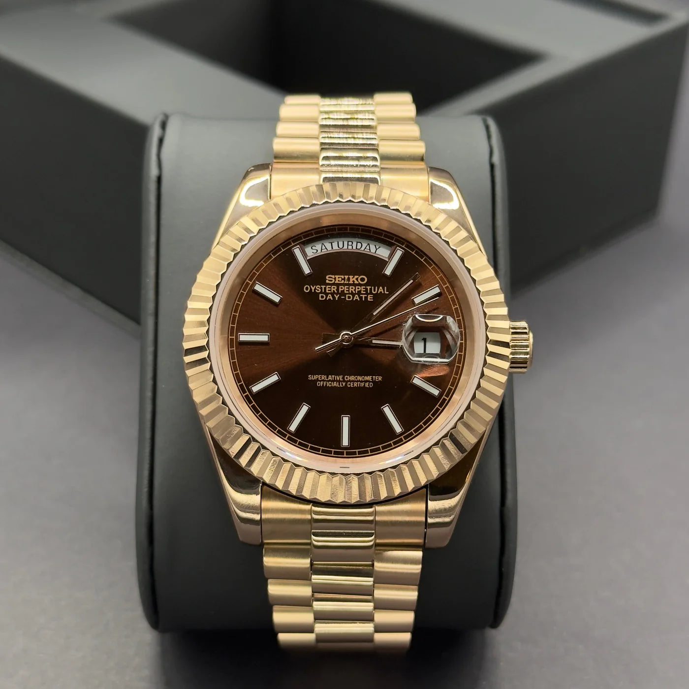 MOD DAYDATE ROSE GOLD CHOCOLATE