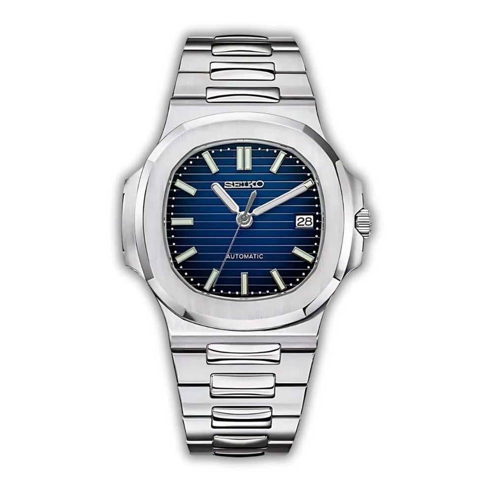 Seiko Mod Nautilus Bleu